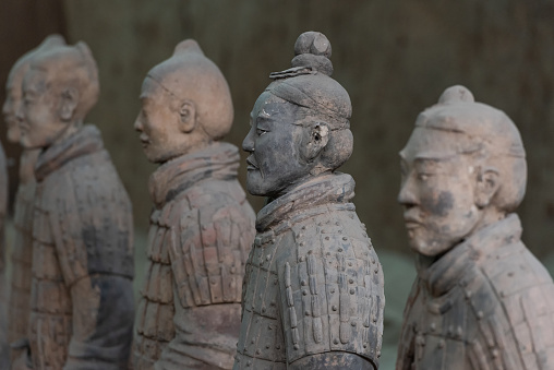 04.26.2017. Xi'an, China. The Terracotta Army - Buried at least 8,100 full-size terracotta statues of Chinese warriors from the Mausoleum of Emperor Qin Shi Huang in Xi'an.