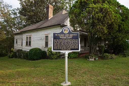 Roanoke, Alabama, USA-Oct. 4, 2020: The historic old Riley family homestead and Esters family home built in 1907. It is a historic, architectural, and archaeological landmark.