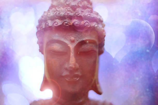 Buddha Statue Outdoors in Garden With Blurred Background