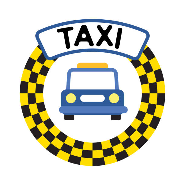 Taxi service point sign Taxi service point sign, Vector illustration in flat style taxi logo background stock illustrations