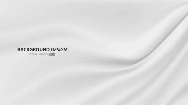 Vector illustration of Abstract smooth elegant luxury white fabric texture  background with copy space.