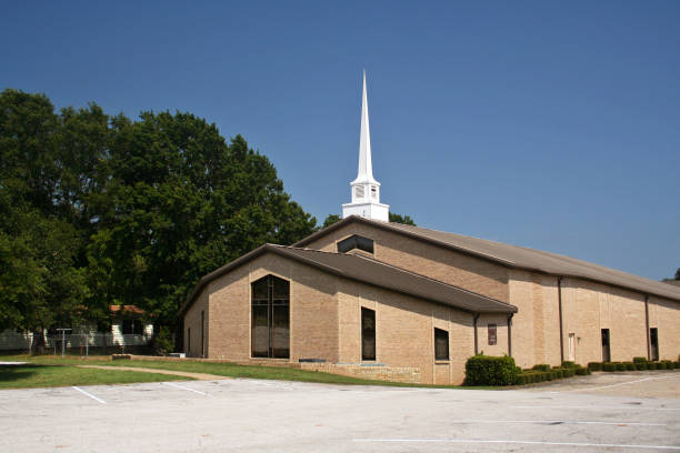 istock Small Rural Church With Blue Sky and Trees 1320899126