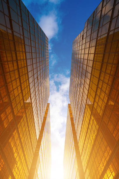 istock Modern skyscrapers shot with perspective 1320900331