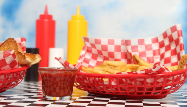 istock Chicken Tenders With Toast in Retro Diner 1320900572
