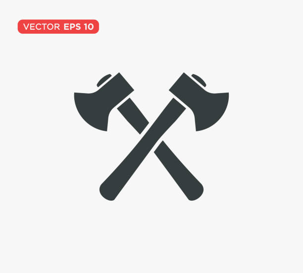 axt icon vektor illustration design editierbare größen- eps 10 - lumberjack lumber industry forester axe stock-grafiken, -clipart, -cartoons und -symbole