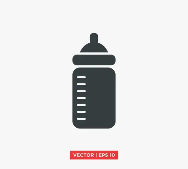 Vector illustration of Baby Feeding Bottle Icon Vector Illustration Design Editable Resizable EPS 10