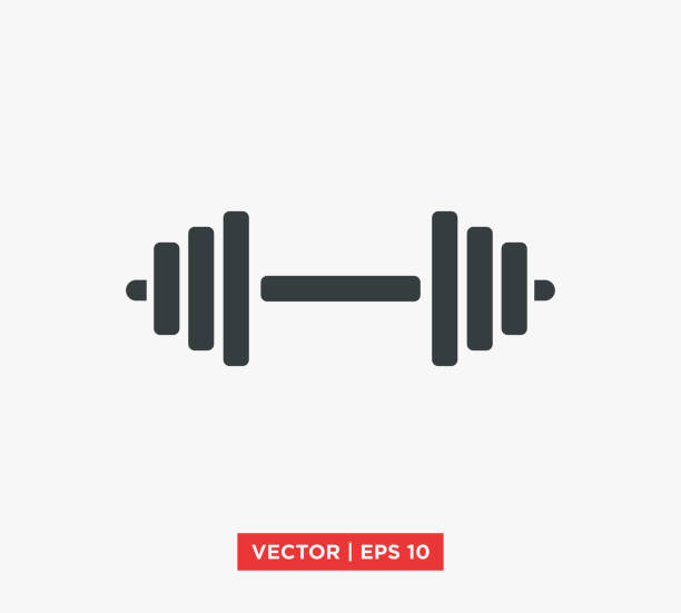 Barbell / Dumbell Gym Icon Vector Illustration Design Editable Resizable EPS 10 Barbell / Dumbell Gym Icon Vector Illustration Design Editable Resizable EPS 10 barbel stock illustrations