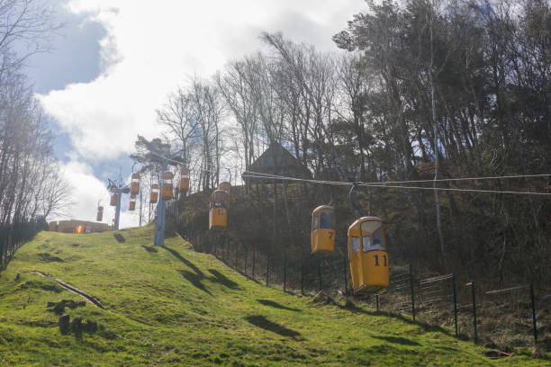 istock Old cable car cabin in the mountains 1320901646