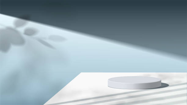 istock Abstract minimal mock up scene with geometric forms. wood podium for product presentation and show cosmetic product 1320902603