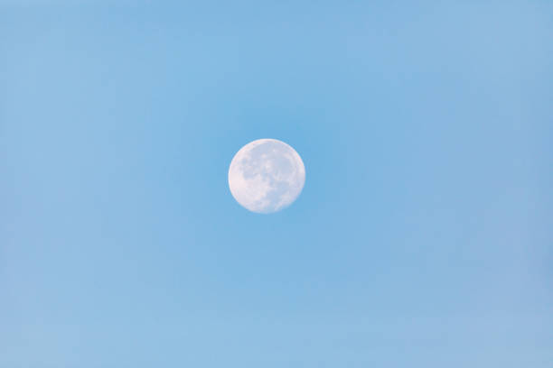 Big moon at blue sky by morning