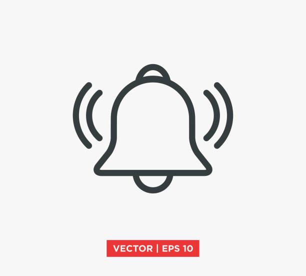 bell notification icon vektor illustration design editable vesizable vesizable eps 10 - glocke stock-grafiken, -clipart, -cartoons und -symbole