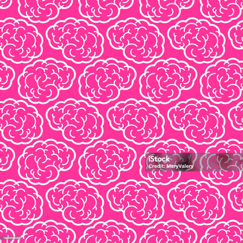 Brain Pattern Seamless Brains Background Vector Texture Stock ...