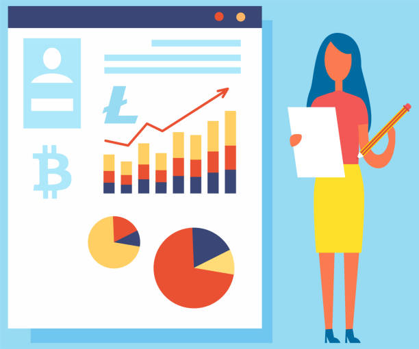 istock Businesswoman speaker giving presentation of what is blockchain technology using visual aids 1320905614