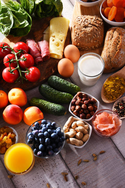 istock Assorted organic food products on the table 1320909529