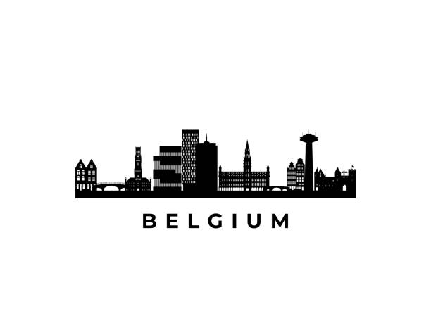 ilustrações de stock, clip art, desenhos animados e ícones de vector belgium skyline. travel belgium famous landmarks. business and tourism concept for presentation, banner, web site. - brussels