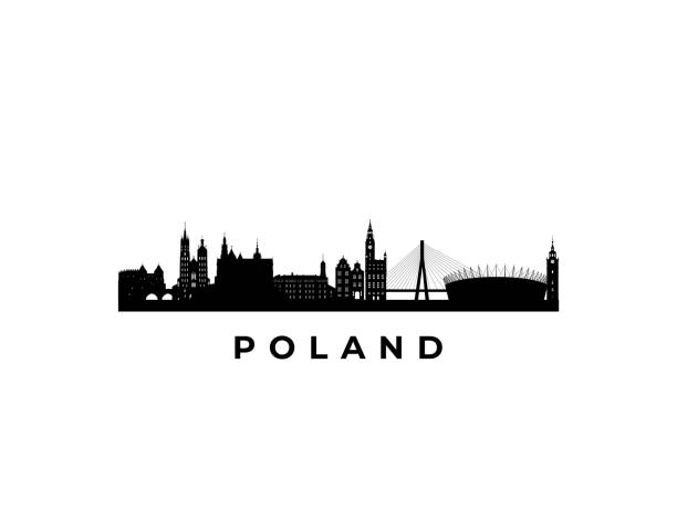 ベクターポーランドのスカイライン。ポーランドの有名なランドマークを旅。プレゼンテーション、バナー、ウェブサイトのためのビジネスと観光の概念。 - poland点のイラスト素材／クリップアート素材／マンガ素材／アイコン素材