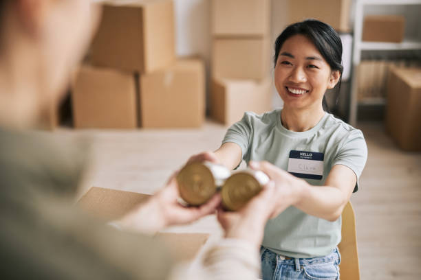Smiling Young Woman Volunteering