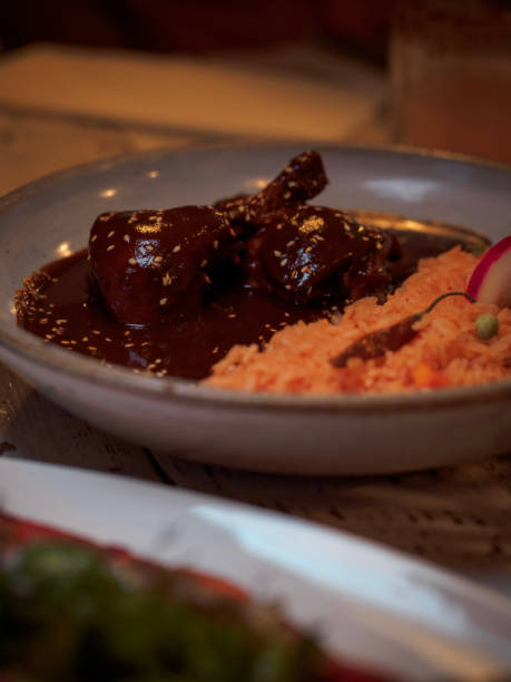 istock Mexican Michelin chocolate chicken on dish 1320910985