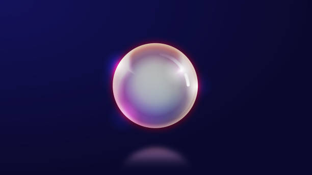 istock vector illustration mother of pearl sphere on dark blue background 1320911004