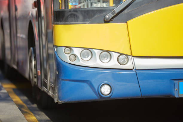 Public transportation -  bus in urban surroundings.