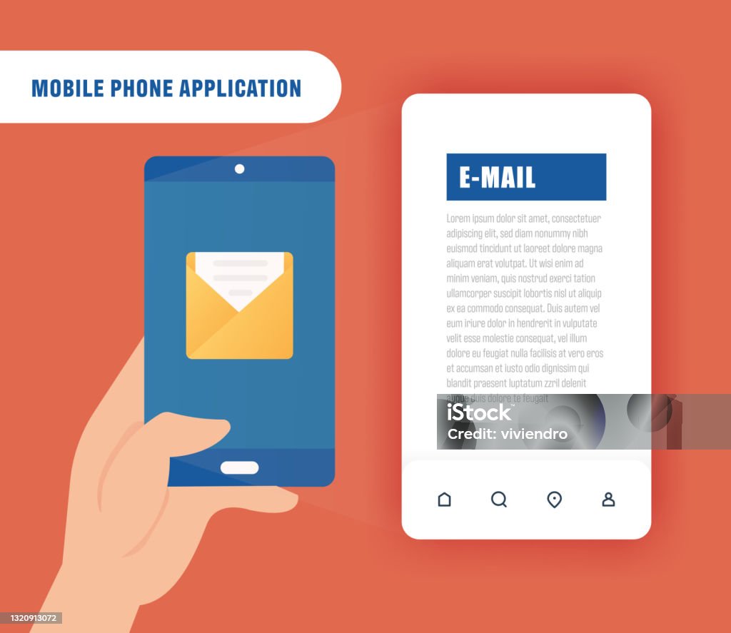 Email Application Image Mobile Application Mail Design Stock Illustration - Download Image Now ...