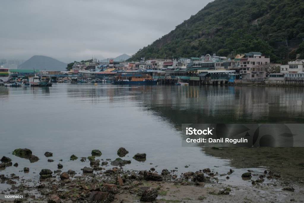 Sock Kwu Wan Sok Kwu Wan village on Lamma island is right across the East Lamma Channel and opposite Aberdeen harbour. It's an island very much popular with weekend tourists from Hong Kong. Above Stock Photo