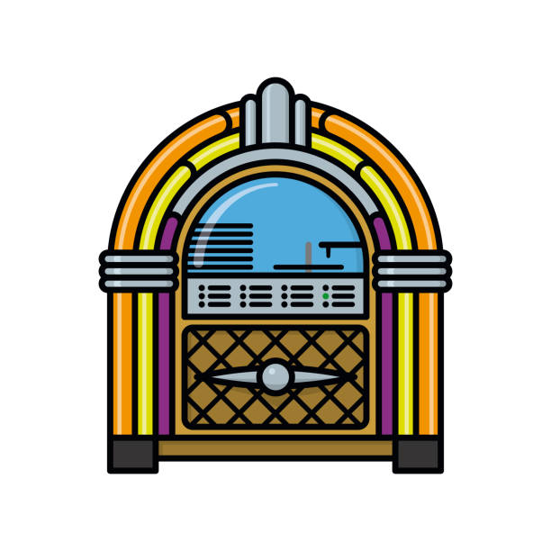 jukebox isoliertvektor-illustration - jukebox icon stock-grafiken, -clipart, -cartoons und -symbole