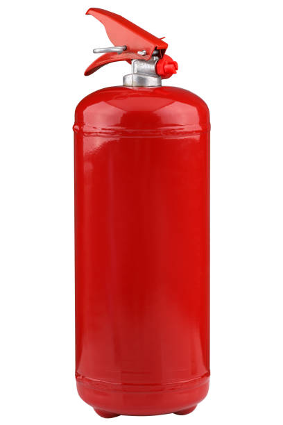 istock Blank red portable fire extinguisher on isolated white background 1320918770
