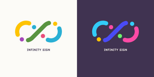 ilustraciones, imágenes clip art, dibujos animados e iconos de stock de la ilustración muestra el signo de infinito. gráficos modernos. - infinity