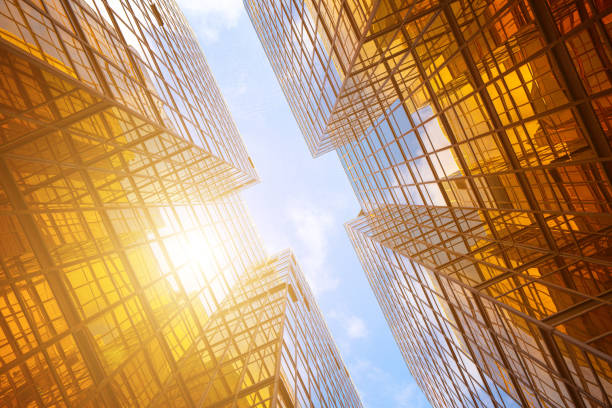istock Modern skyscrapers shot with perspective 1320921176