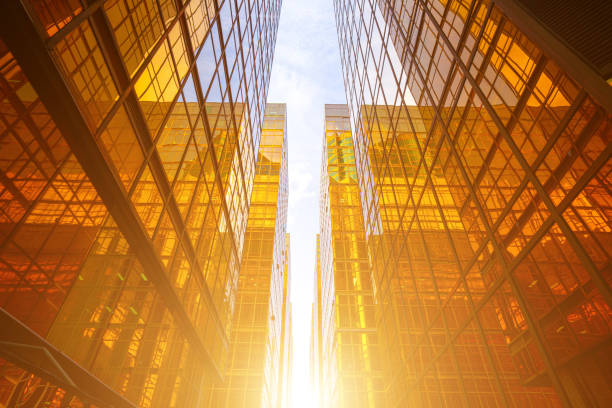 istock Modern skyscrapers shot with perspective 1320921294