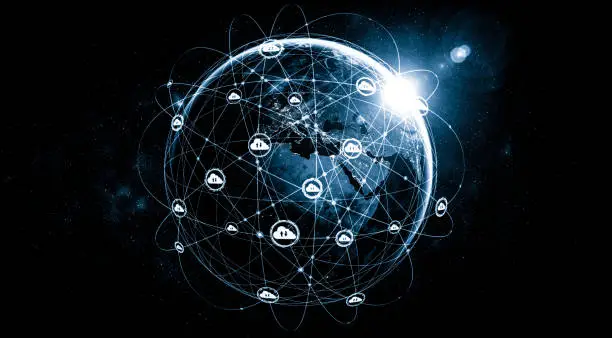 Photo of Cloud computing technology and online data storage in innovative perception