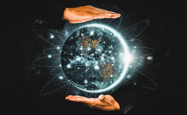 istock Global network connection covering earth with link of innovative perception 1320922612