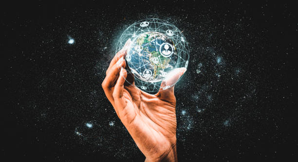 istock Global network connection covering earth with link of innovative perception 1320922680