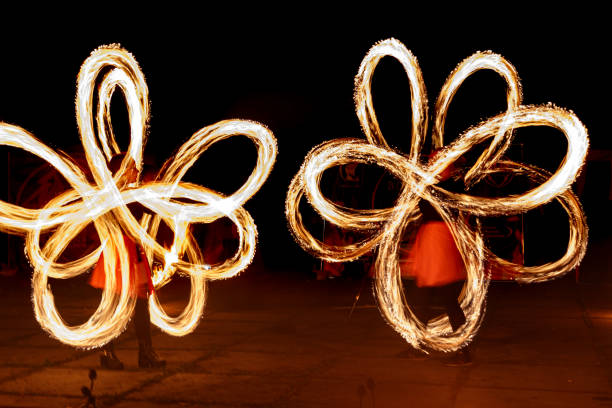 istock Fire show, rotation of fire 1320923167