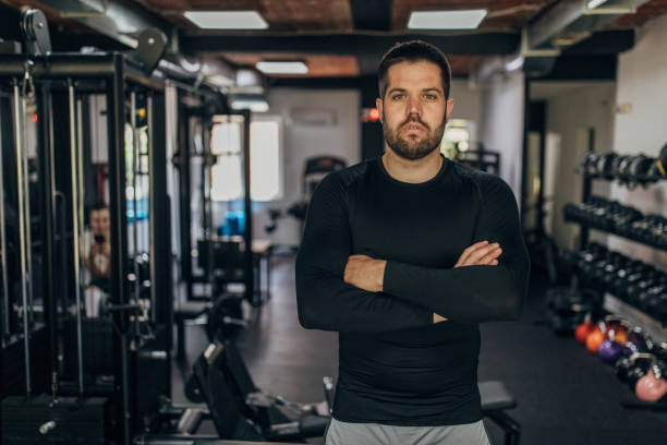 istock Fit man in gym 1320924458