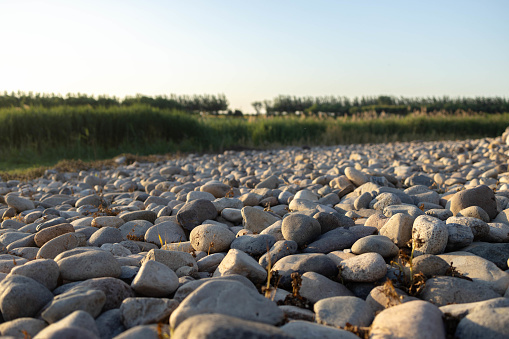 pebbles on riverside