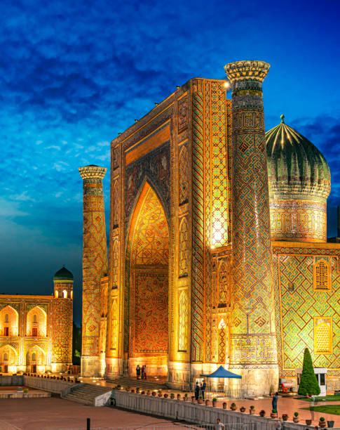 Registan, an old public square in Samarkand, Uzbekistan Registan, an old public square in the heart of the ancient city of Samarkand, Uzbekistan. madressa photos stock pictures, royalty-free photos & images