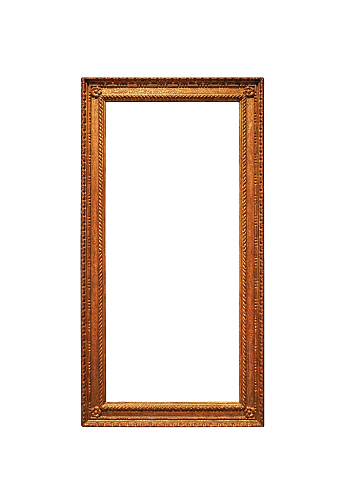 golden picture Frame isolated on white
