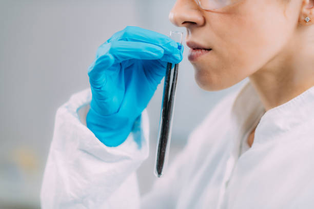 istock Olfaction Test. Female Scientist Examining Vanilla Smell. 1320928834