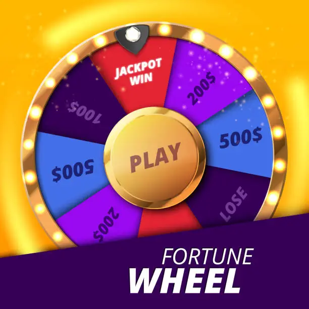 Vector illustration of Colorful wheel of fortune infographic