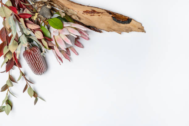 istock Beautiful rustic flat lay flower arrangement. 1320932652
