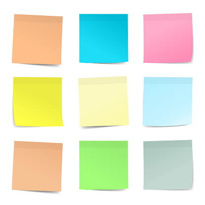 group of blank adhesive notes copy space design elements