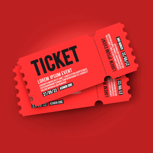 パーティー、フェスティバル、コンサートのためのベクトルイラスト赤いvipエントリパスチケットスタブデザインテンプレート - チケット点のイラスト素材／クリップアート素材／マンガ素材／アイコン素材