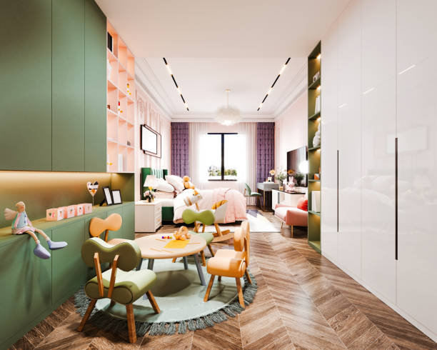 istock 3d render of modern child room, bedroom 1320935293