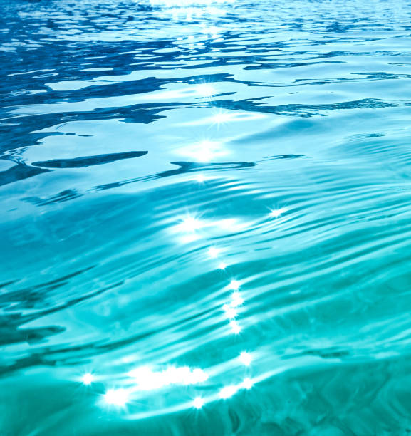 istock Water texture with a slight wave and sun glare. 1320939563