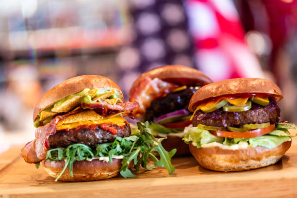 istock Burgers in american restaurant 1320942106