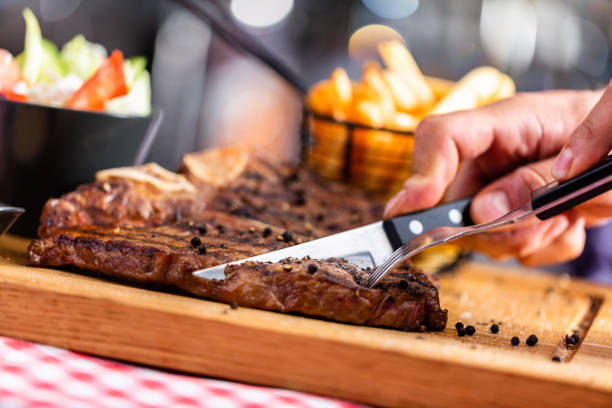 istock Beef steak in american restaurant 1320942284