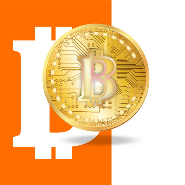 istock Bitcoin gold coin of cryptocurrency isolated on background. Vector illustration. Use for logos, print products, page and web page designs, or other designs. 1320942562