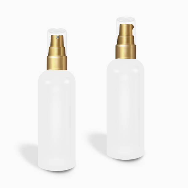 istock Cosmetic bottle can sprayer container. Dispenser for cream, soups, and other cosmetics With lid and without. Template realistic For Mock up Your Design. vector illustration. 1320942636